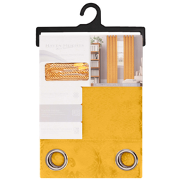 [WPSG47535HBT] Royalty Grommet Window Curtain Panel with Tie Back 55 x 90 In. Gold