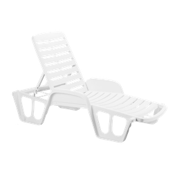 [300219/ 910003] ProGarden Lettino Stacking Lounge Chair, White