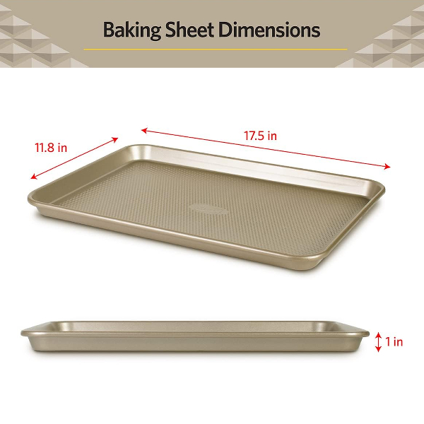 Glad Premium Cookie Sheet Large 17.5x11.8x1in, Gold