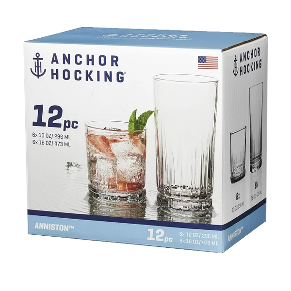 Anchor Hocking Anniston 12pc Drinkware Set