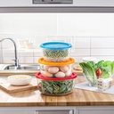 Baker's Secret 6pc Glass Food Storage Set with Lids (3/4/7 Cup)