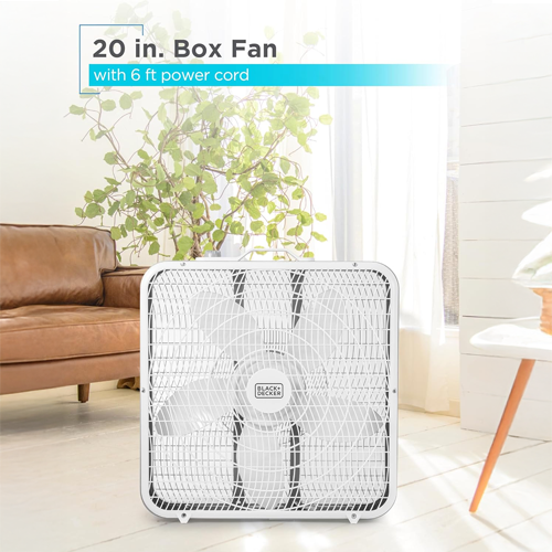 Black &amp; Decker Box Fan 20 In. White