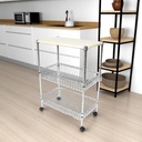 Royal Homes Mobile Shelving Cart - 600*350*850 mm - Chrome