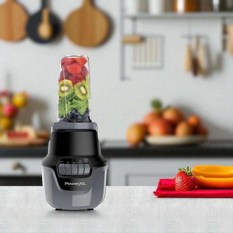 PowerXL Boost Blender Plus 4-Speed, 800 Watts, 48-oz Glass Jar, Black
