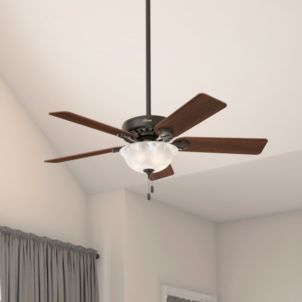 Hunter Revolutions 52In. Classic Deluxe Ceiling Fan with Light, New Bronze (C.F.M - 5562)
