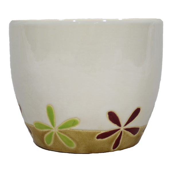 ****Classy Homes Ceramic Plant Pots Floral Multicolor M