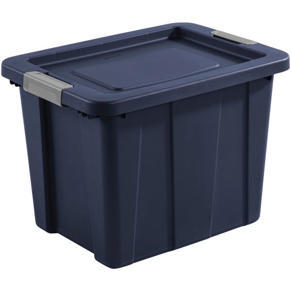Sterilite Tuff1 18 Gal Latching Tote 17.25 x 16.5 x 23 In., Dark Indigo with Titanium Latches