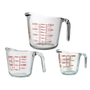 Anchor Hocking 3pc Glass Measuring Cup Set (Incl 8 oz., 16 oz. &amp; 32 oz. Open-Handle Measuring Cups)