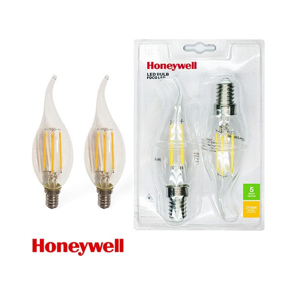 Honeywell 2pk Filament LED Bulb E14 5W