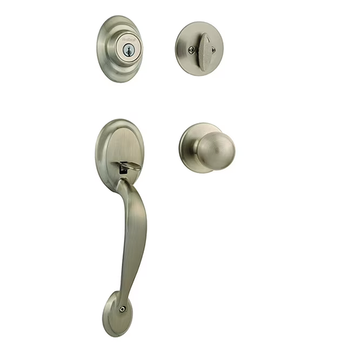 Kwikset Dakota Entry Handleset Single Cylinder, Satin Nickel