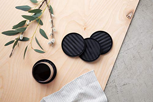 Rabbit Coaster Set, Black (Set of 8)