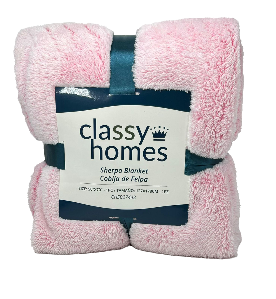 Classy Homes Sherpa Blanket 50 x 70 In.