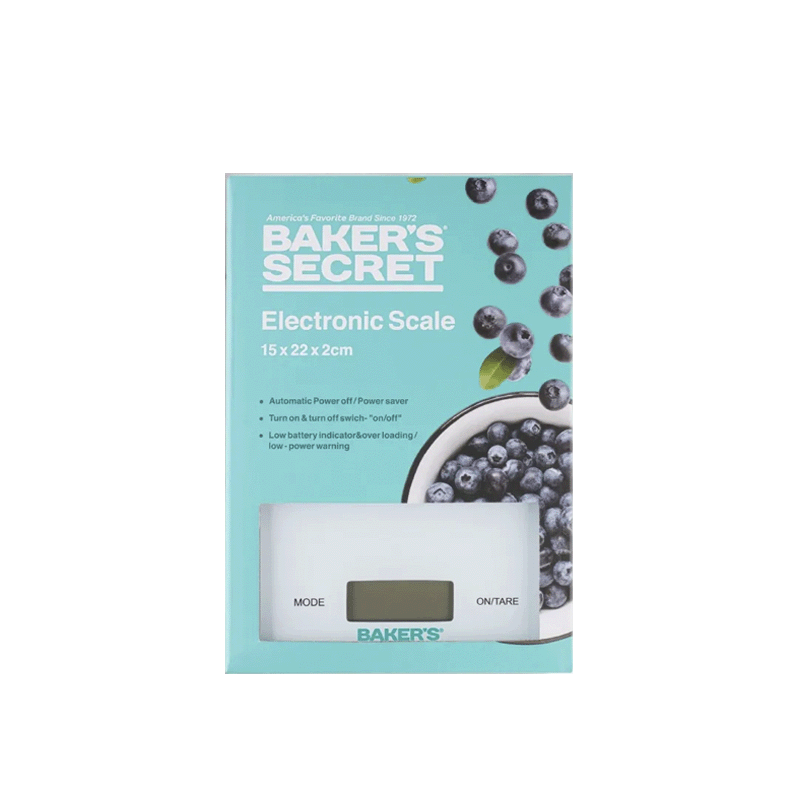 Baker's Secret Digital Kitchen Scale, White