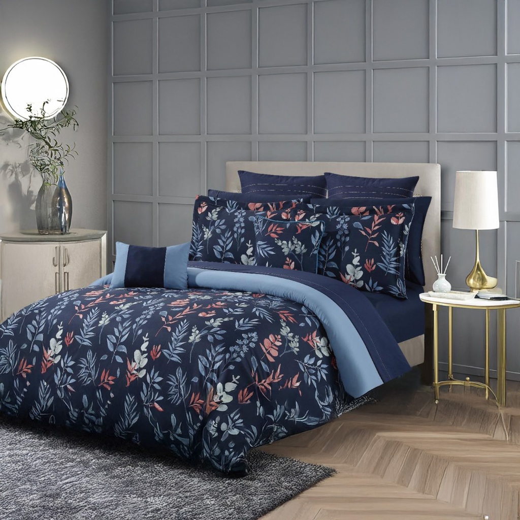 Forrest Lake Luna 11pc Queen Comforter Set, Navy