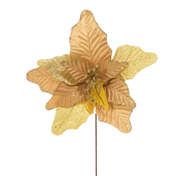Miro Christmas Poinsettia 11P 38cm Gold