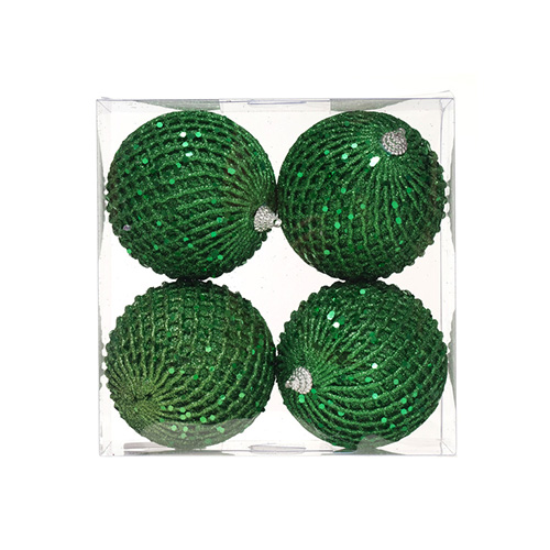 Miro Christmas Balls 10cm Green (4-pc Set)