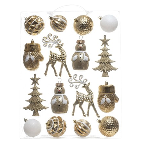 Miro Christmas Ornaments Assorted 6-13cm Gold-White