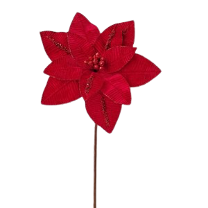 Christmas Poinsettia Stem 28x50cm
