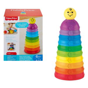 Mattel Fisher-Price Stack and Roll Cups, 6 Months Plus