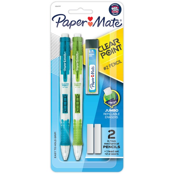 Paper Mate Clearpoint Mechanical Pencils, 0.7mm, #2 Lead, Pack of 2
