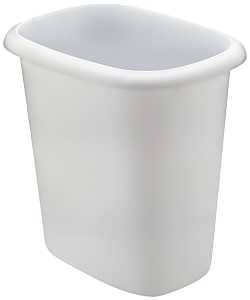 Rubbermaid Wastebasket 6 Qt. Capacity, Plastic, White
