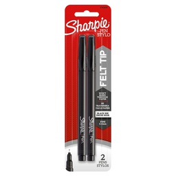 [1742659] Sharpie Felt Tip Pens, Fine Point (0.4mm), Black, 2 Count
