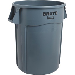 [FG264360GRAY] Rubbermaid Brute Vented Round Trash Receptacle, 44-Gallons, Gray (FG264360GRAY), Grey | Quill