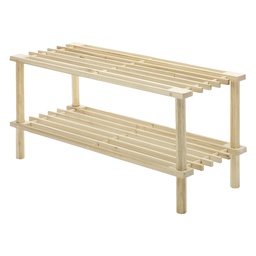[6026-3562] Whitmor 2-Tier Wood Shelf/ Shoe Rack, Natural