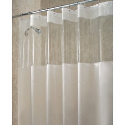 [26680] iDesign York Graphic Eva Shower Curtain 72 x 72 In, Frosted/Clear