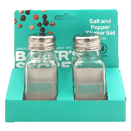 [BS40149] Baker's Secret 2pc Salt &amp; Pepper Shaker Set Glass 3.6 In. (9.2cm)