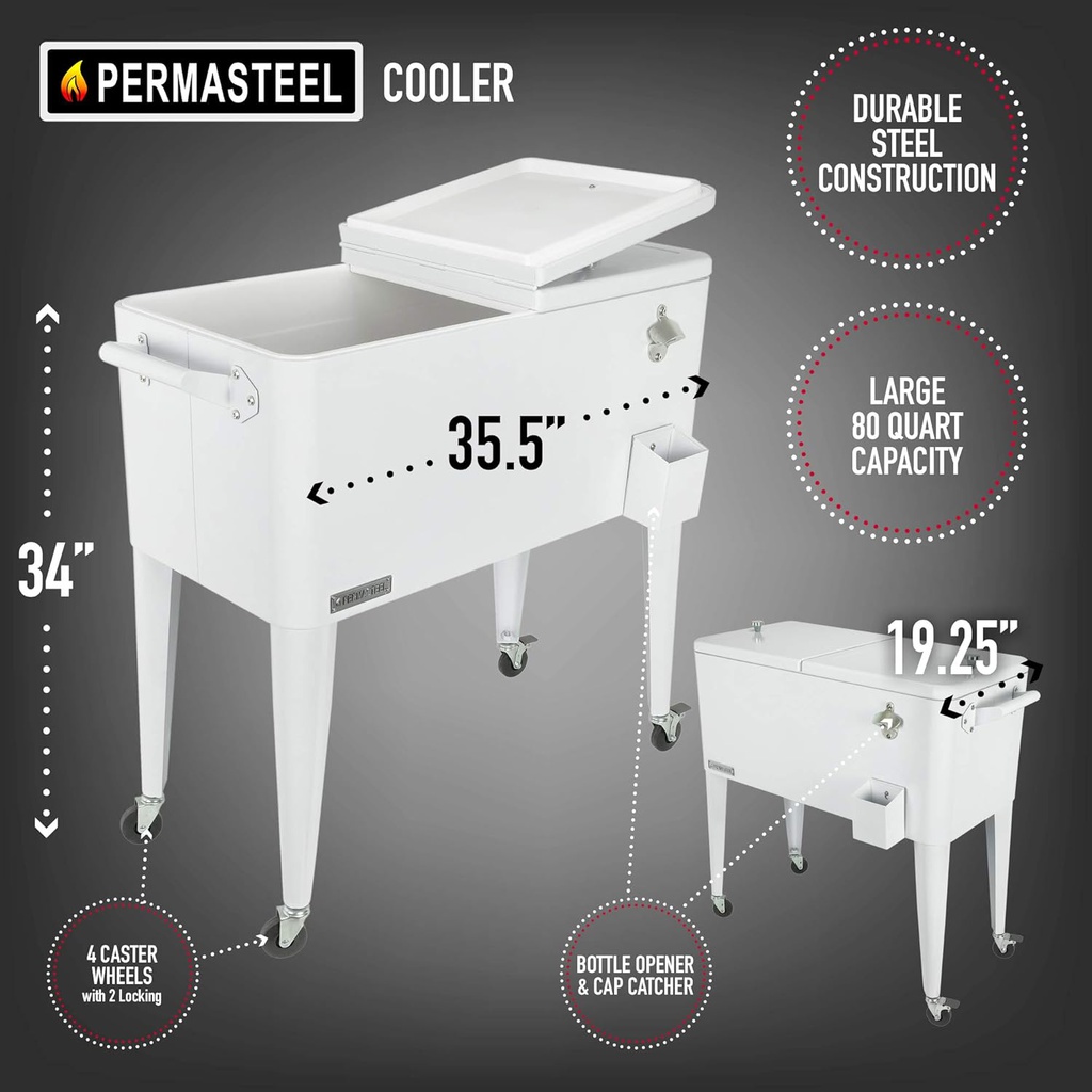 Permasteel Cooler 80 Qt. White