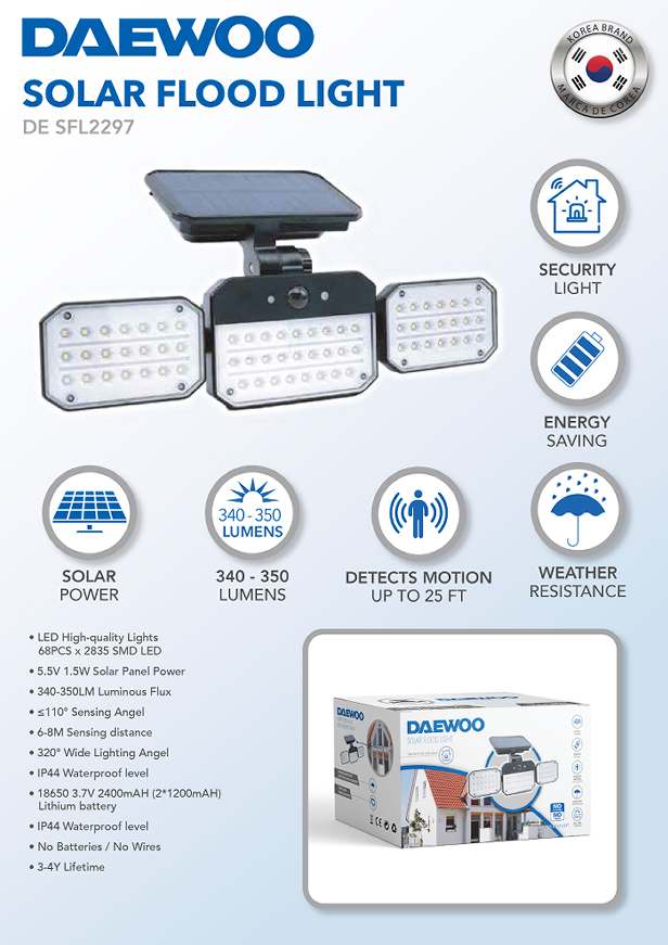 Daewoo Outdoor Solar Flood Light
