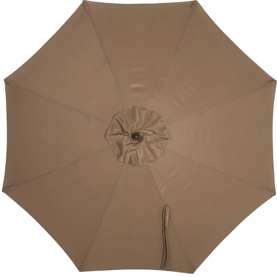 Outdoor Expressions Market Patio Umbrella 7.5 Ft. Brown with Chrome Plated Hardware
