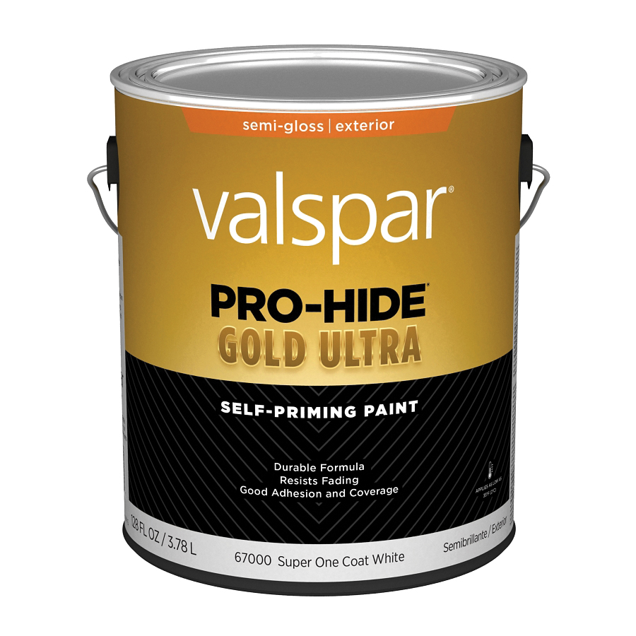 ****Valspar Pro-Hide Gold Ultra Latex Semi-Gloss Exterior House Paint, Super One-Coat White, 1 Gal.