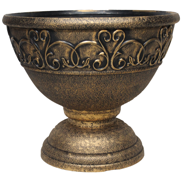 ****Royal Homes Flowerpot 20.5x18.5in, Gold/ Silver/ Copper