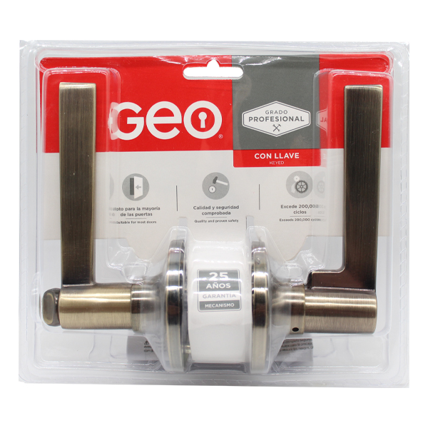Geo Mateo Keyed Entry Lever Lockset