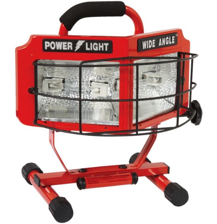 Designers Edge Power Light Halogen H-Stand Portable Work Light 8000 Lm.