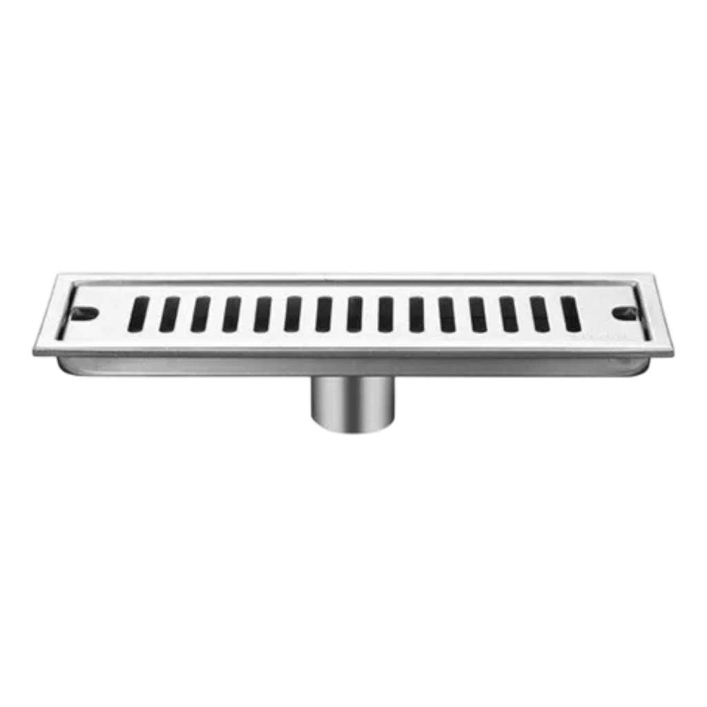 Royal Homes Linear Shower Floor Drain 10x30cm Brushed Stainless Steel