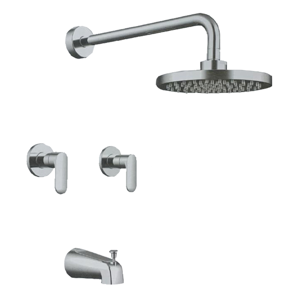 Pfister Pfirst Series Maia 3-Handle Tub &amp; Shower Trim with Valve, Polished Chrome