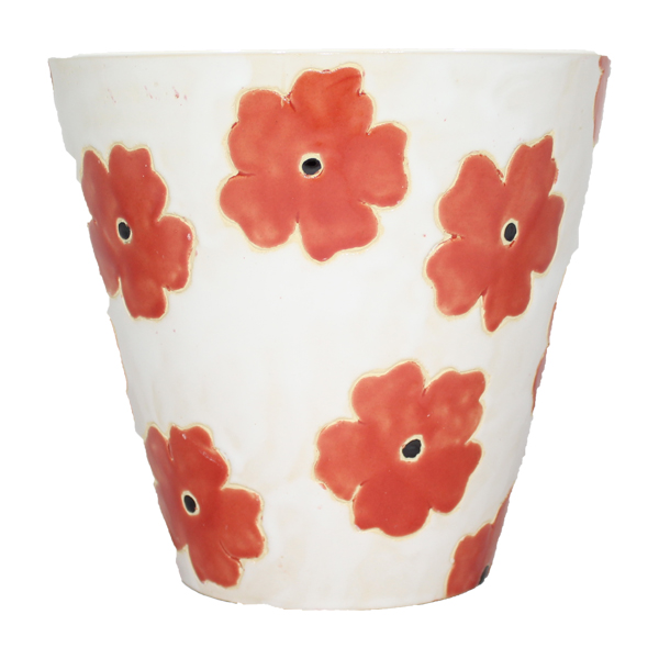 ****Classy Homes Ceramic Plant Pots Floral Multicolor S