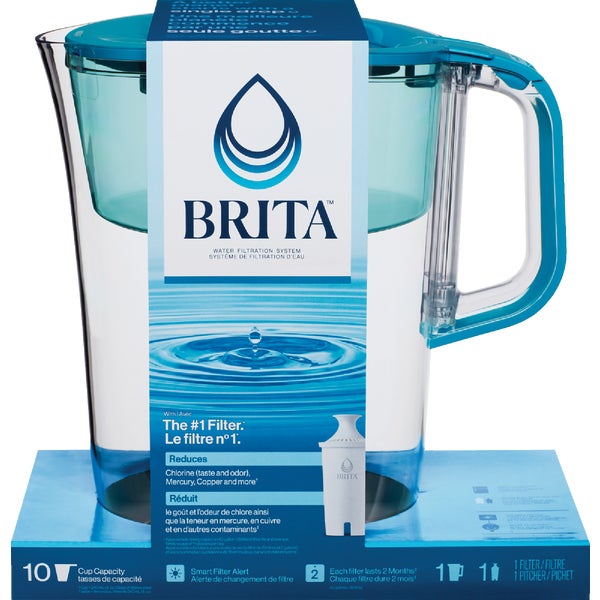 Brita Large Tahoe Water Filter Pitcher 10-Cup, Teal