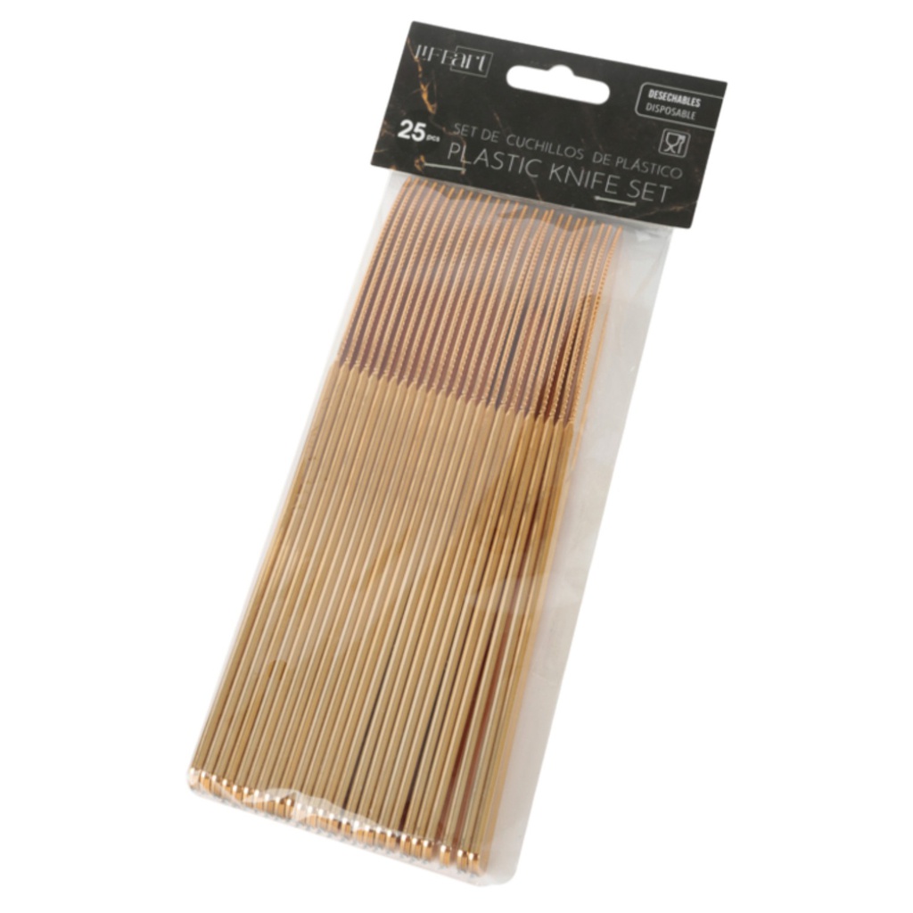 Disposable Knives 25-pack, Gold