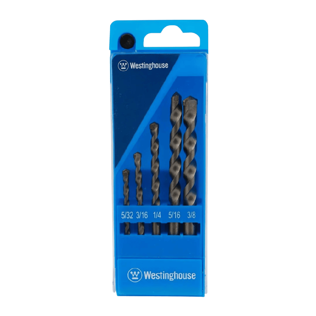 Westinghouse 5pc Masonry Drill Set S45C Carbon Steel

