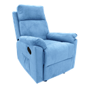 ^Ideal Furniture Rocking Recliner Sofa, Blue Suede
