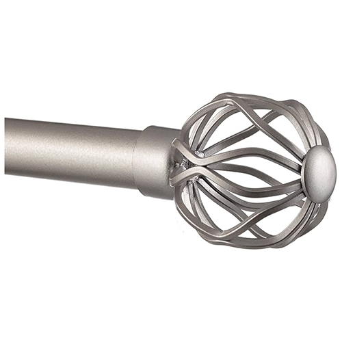 Classy Homes Curtain Rod 48-84 In., Champagne Silver - Painted