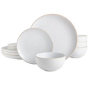 Gibson Home Rockaway 12pc Dinnerware Set Stoneware, Matte White