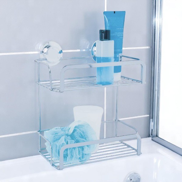 Elle Home Double Cosmetic Basket, Satin Nickel