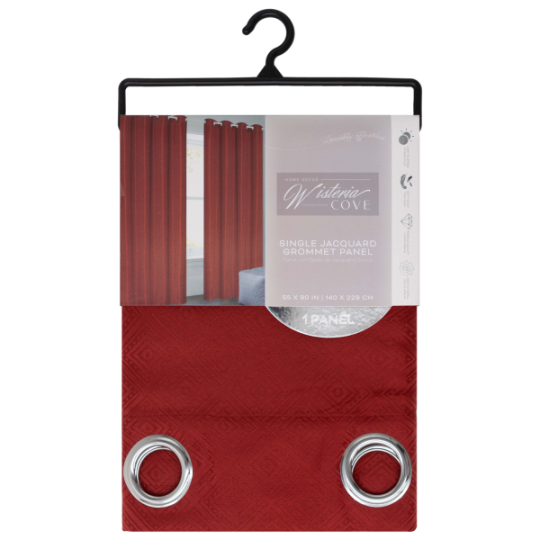 Anza Grommet Window Curtain Panel 55 x 90 In. Brick