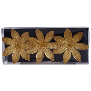 Miro Christmas Flower 13x3cm Gold (3-pc Set)