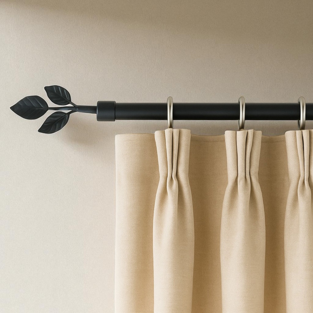 Classy Homes Curtain Rod 48-84 in Double Black 16/19